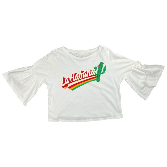 a.t.corner Women’s Flared Sleeve Graphic Blouse In Size Small ~ New Korean Brand - Picture 1 of 6